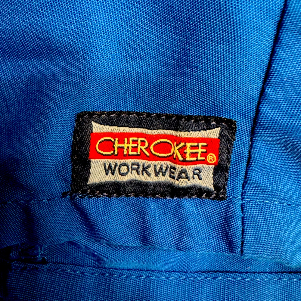 Authentic Cherokee Scrub Workwear Vneck Short Sleeve Shirt Royal Blue 2XL Unisex - Picture 2 of 5